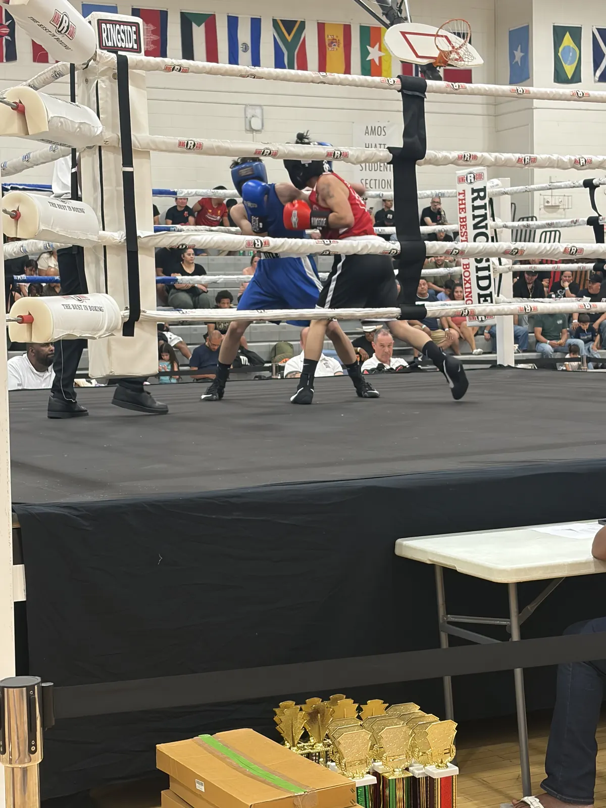 An amateur bout in the ring