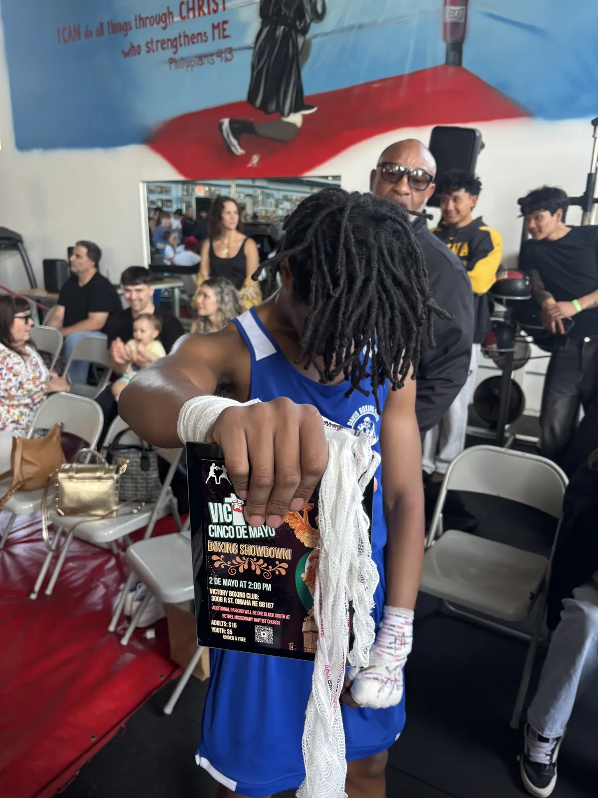 A young boxer at a tournament